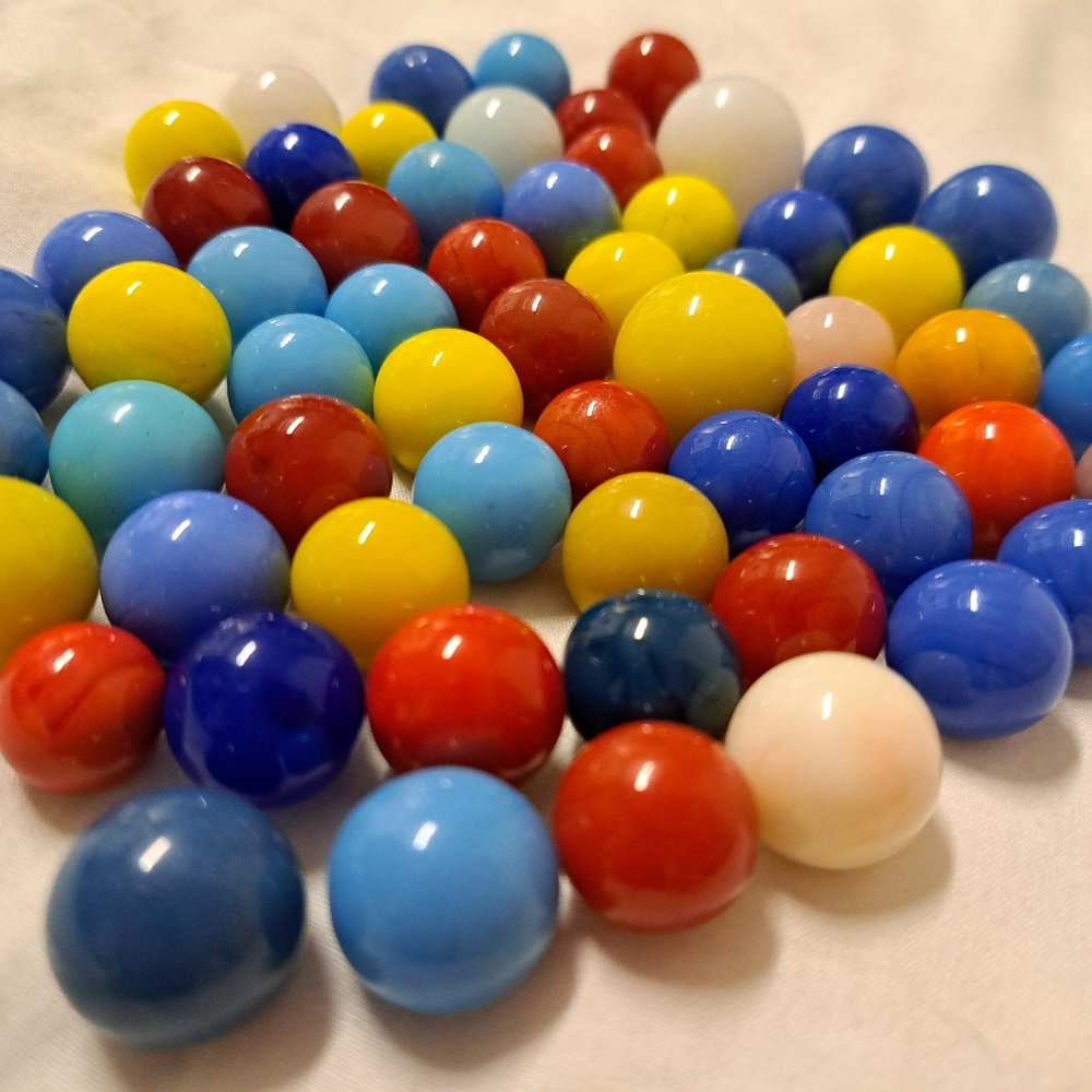 Vintage Opaque Marbles, Lot of 61